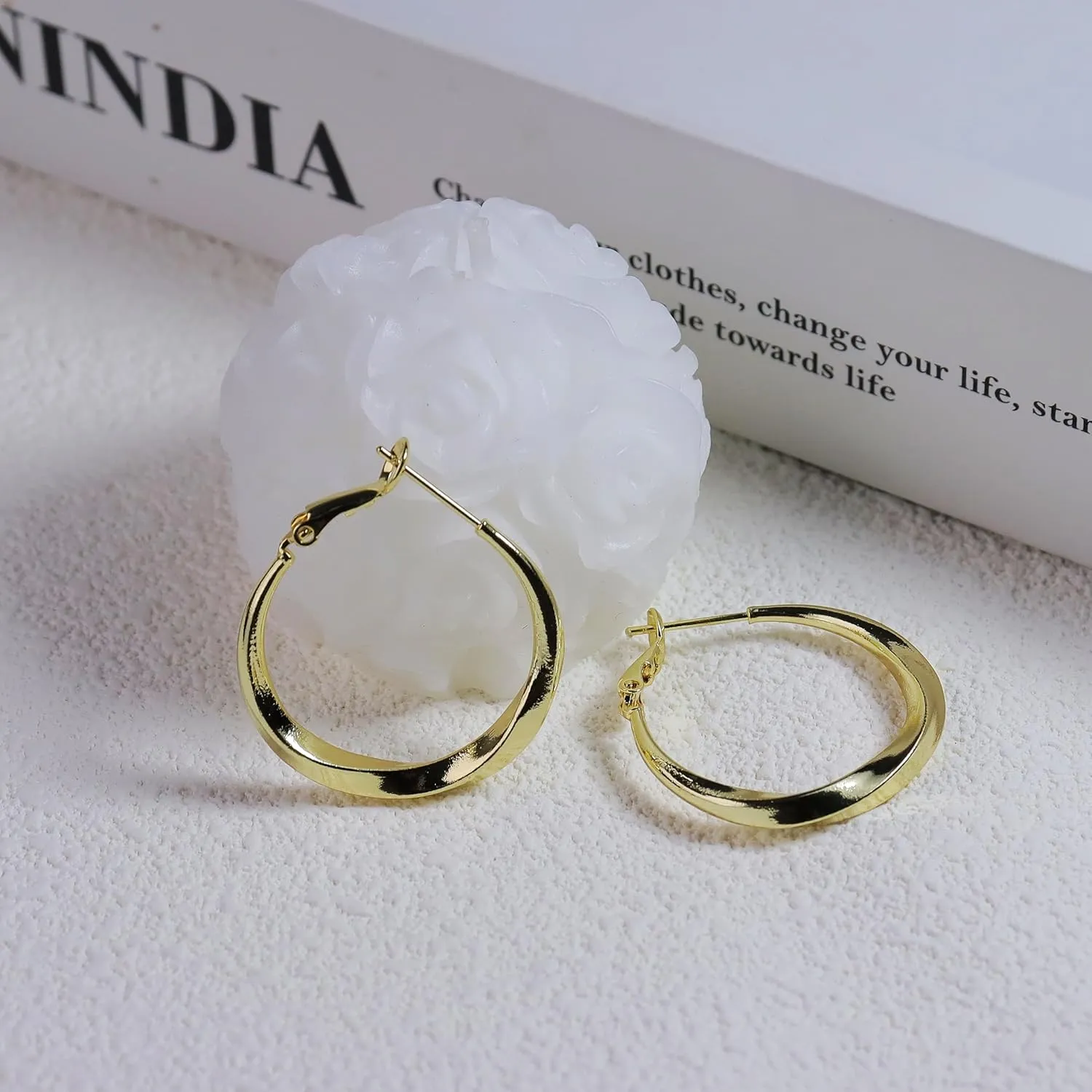 ToHeart 14k Gold Hoop Earrings for Womens Hoop Earrings