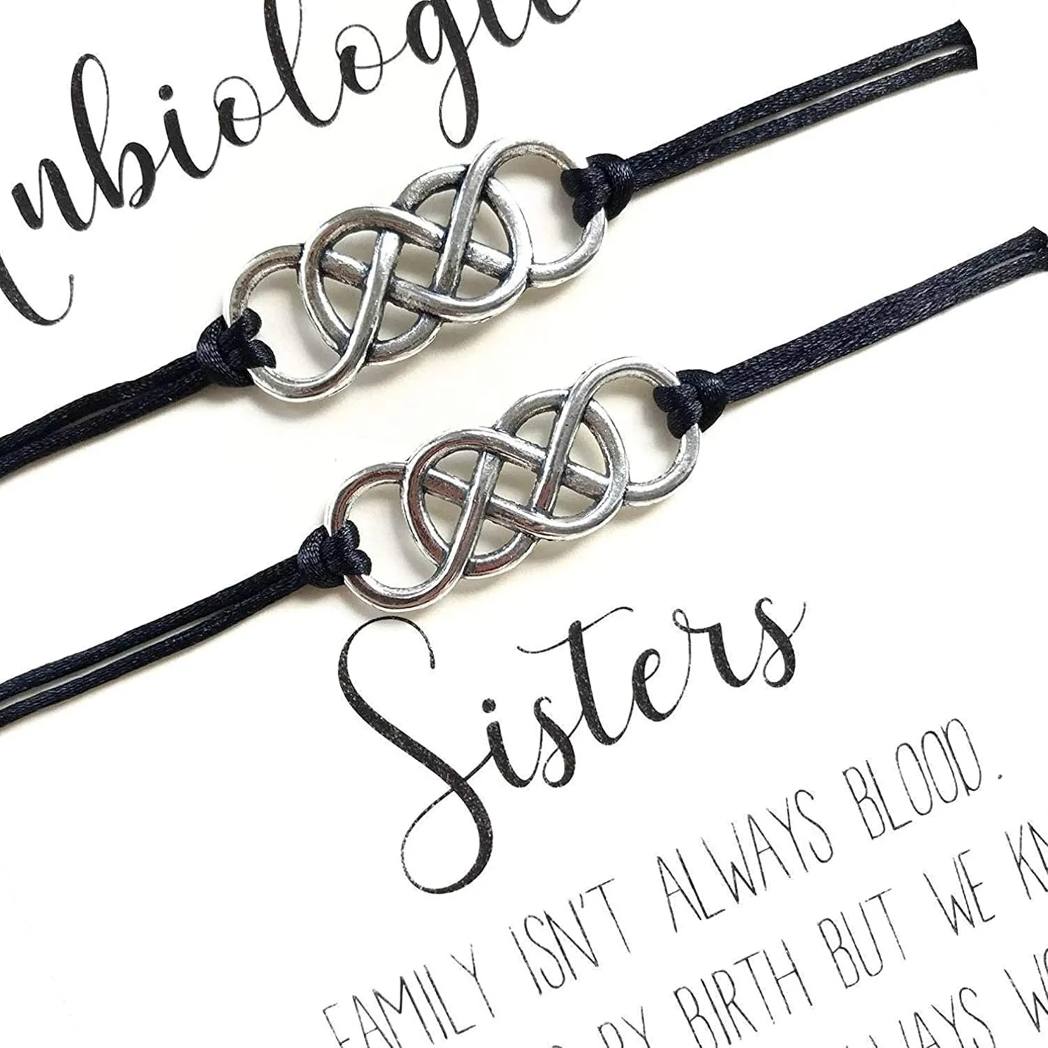 Unbiological Sister Bracelets - Set of 2 Soul Sisters Bracelets Big Little Sorority Best Friend Matching jewelry - Friendship bracelet BFF Gifts,