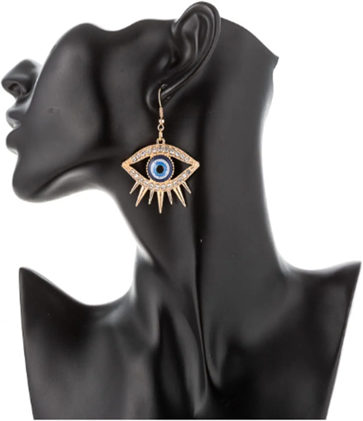 Unique Personality Evil Eye Earrings Fashion Abstract Eye Crystal Rhinestone Fringe Funny Women's Drop Earrings Exaggerated Jewelry