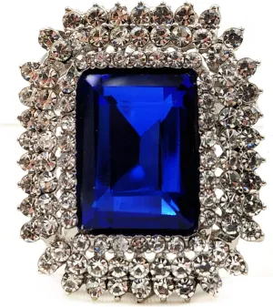 Victorian Vintage Style Embellishment Rectangle Shaped Purple Stone Brooch and Pin Art Deco Shawl and Wrap Accessory