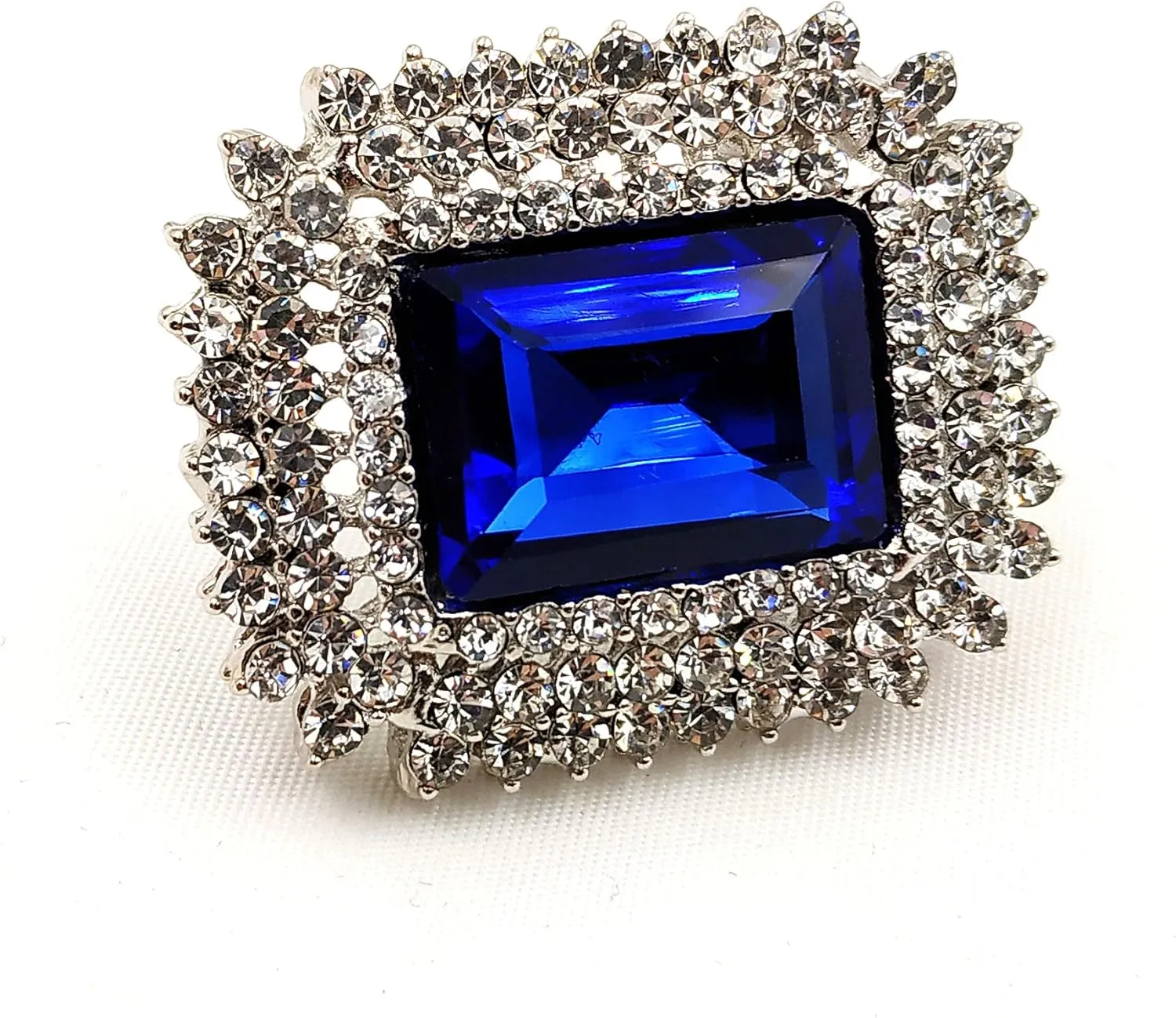 Victorian Vintage Style Embellishment Rectangle Shaped Purple Stone Brooch and Pin Art Deco Shawl and Wrap Accessory