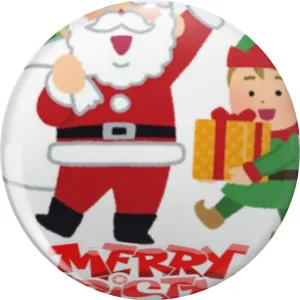 Vintage Santa Claus with a boy| merry Christmas Pin Lapel Pin Cute Brooch Pins Badges 0.75"