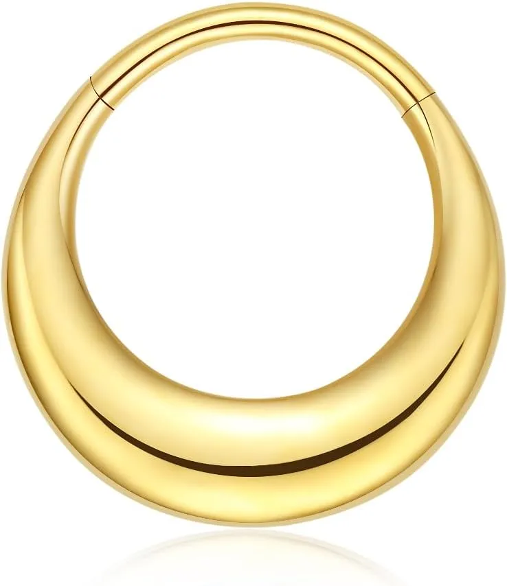 VOJO G23 Titanium 16G Teardrop Septum Hoop Ring Daith Tragus Piercing Clicker Nose Jewelry for Women