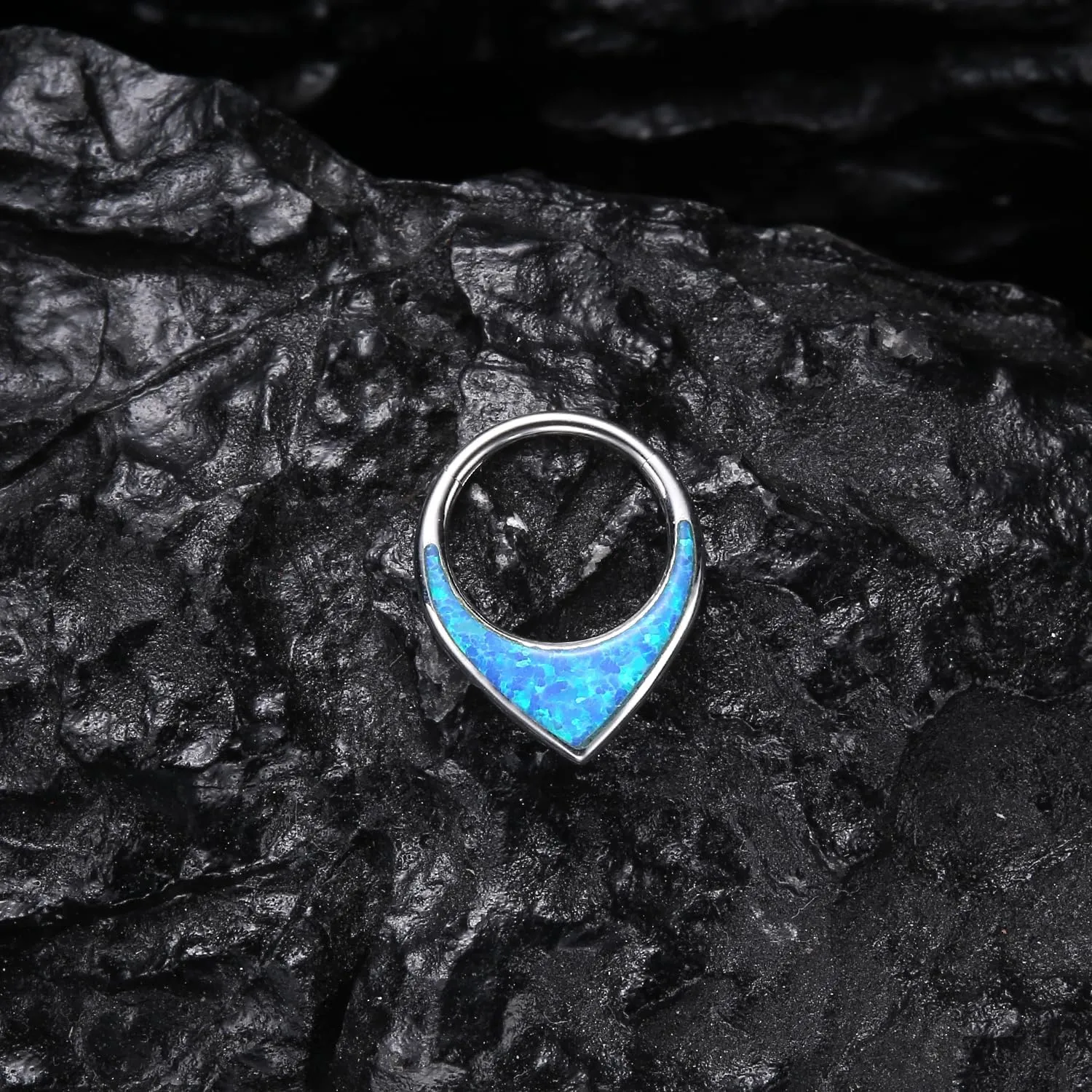 VOJO G23 Titanium 16G Teardrop Septum Hoop Ring Daith Tragus Piercing Clicker Nose Jewelry for Women