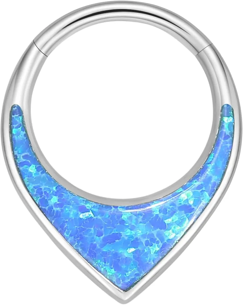 VOJO G23 Titanium 16G Teardrop Septum Hoop Ring Daith Tragus Piercing Clicker Nose Jewelry for Women