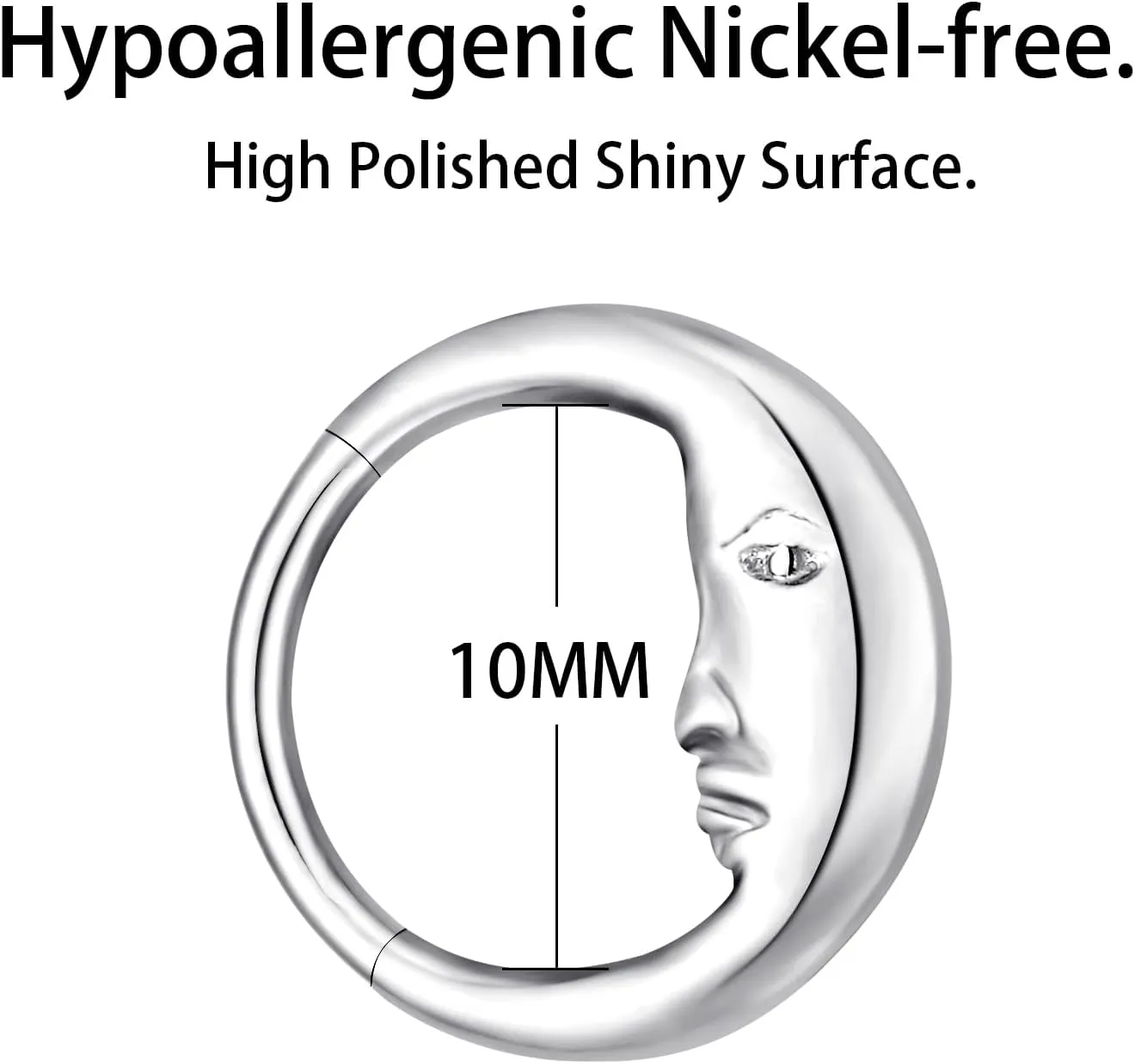 VOJO G23 Titanium 16G Teardrop Septum Hoop Ring Daith Tragus Piercing Clicker Nose Jewelry for Women
