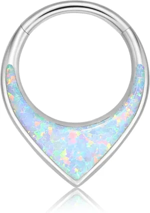VOJO G23 Titanium 16G Teardrop Septum Hoop Ring Daith Tragus Piercing Clicker Nose Jewelry for Women