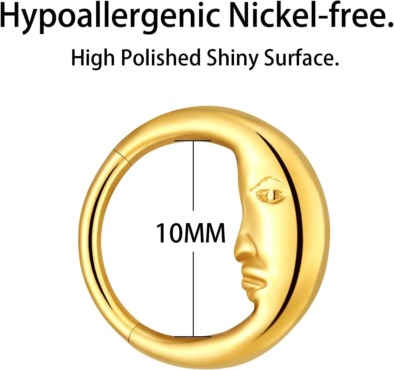 VOJO G23 Titanium 16G Teardrop Septum Hoop Ring Daith Tragus Piercing Clicker Nose Jewelry for Women