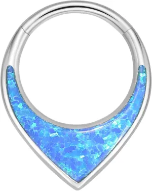 VOJO G23 Titanium 16G Teardrop Septum Hoop Ring Daith Tragus Piercing Clicker Nose Jewelry for Women