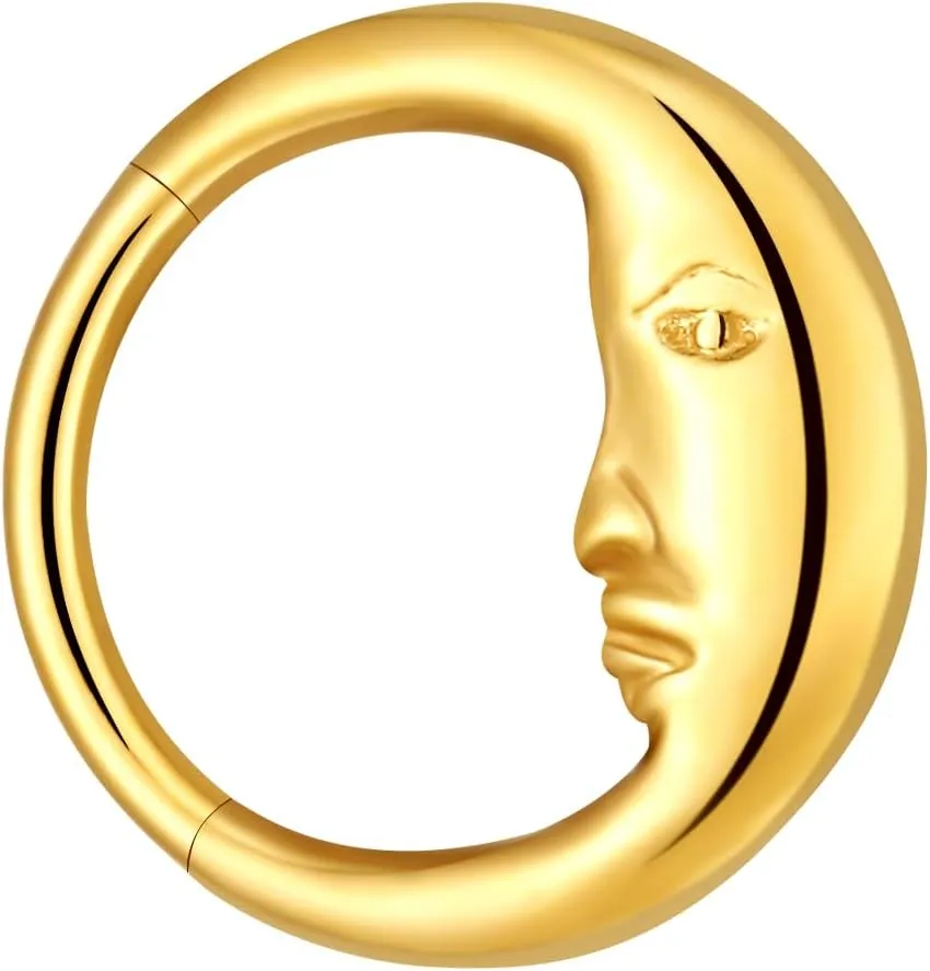 VOJO G23 Titanium 16G Teardrop Septum Hoop Ring Daith Tragus Piercing Clicker Nose Jewelry for Women