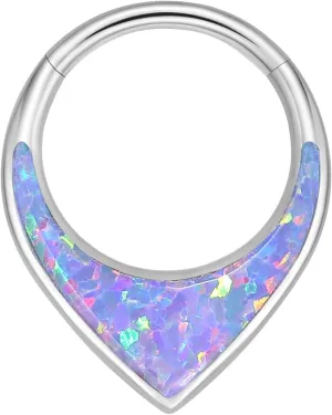 VOJO G23 Titanium 16G Teardrop Septum Hoop Ring Daith Tragus Piercing Clicker Nose Jewelry for Women