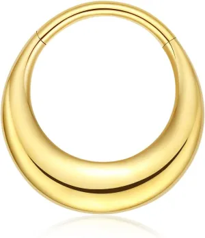 VOJO G23 Titanium 16G Teardrop Septum Hoop Ring Daith Tragus Piercing Clicker Nose Jewelry for Women