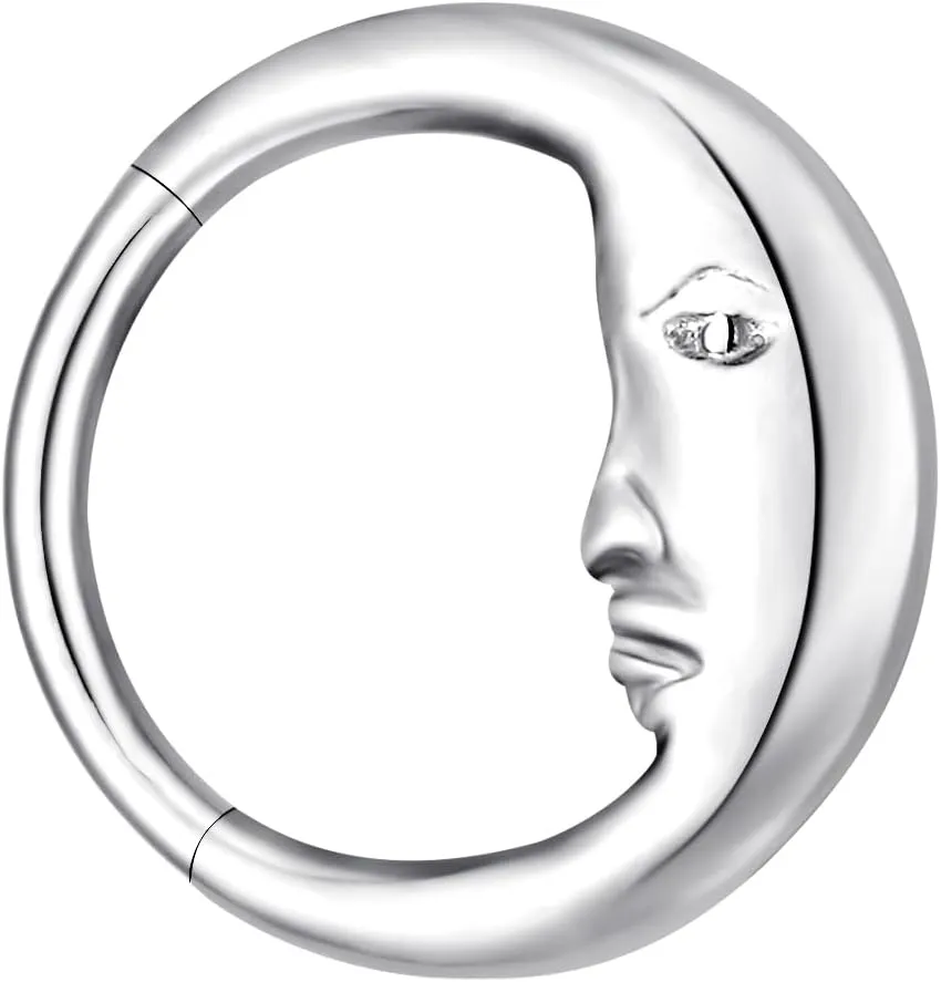 VOJO G23 Titanium 16G Teardrop Septum Hoop Ring Daith Tragus Piercing Clicker Nose Jewelry for Women