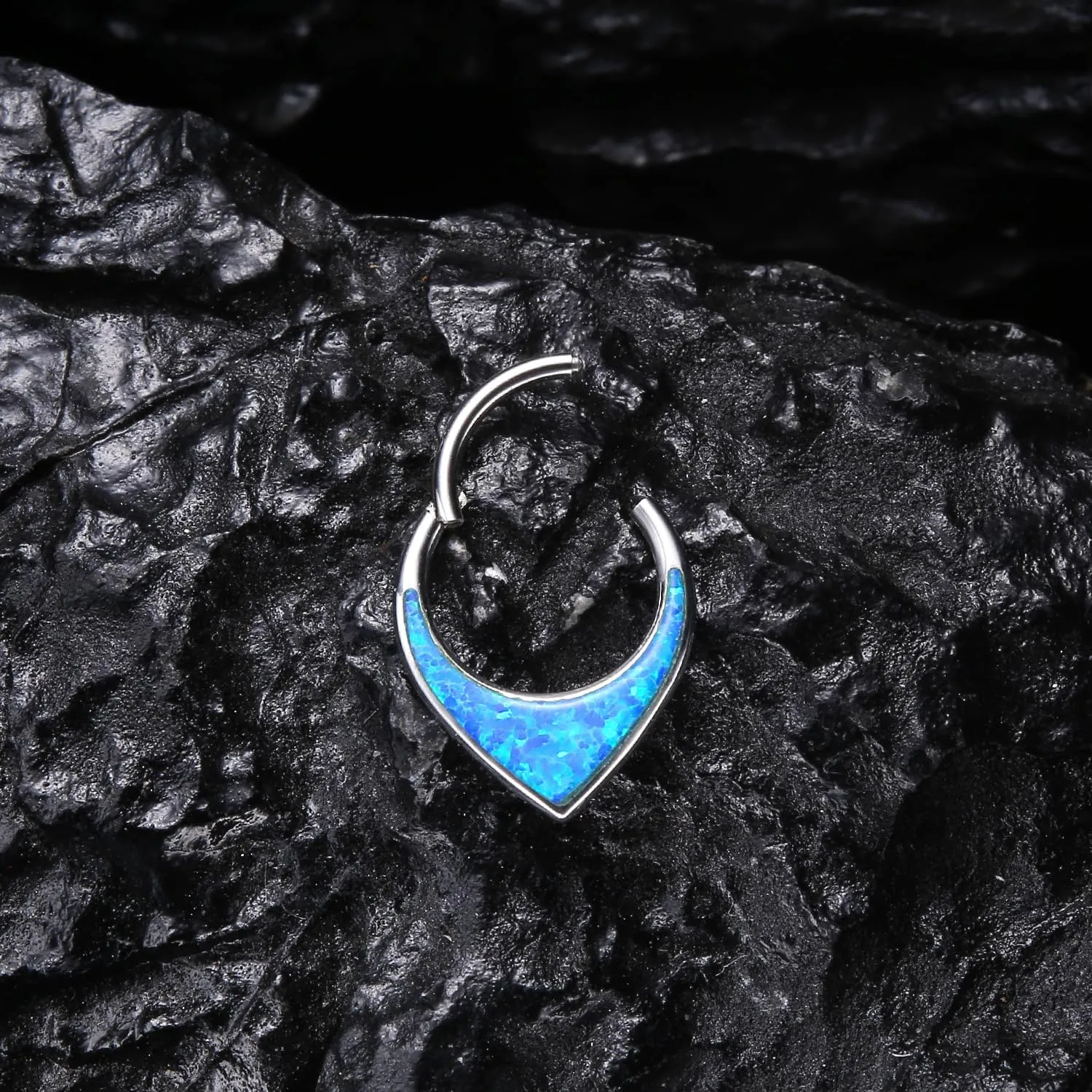 VOJO G23 Titanium 16G Teardrop Septum Hoop Ring Daith Tragus Piercing Clicker Nose Jewelry for Women