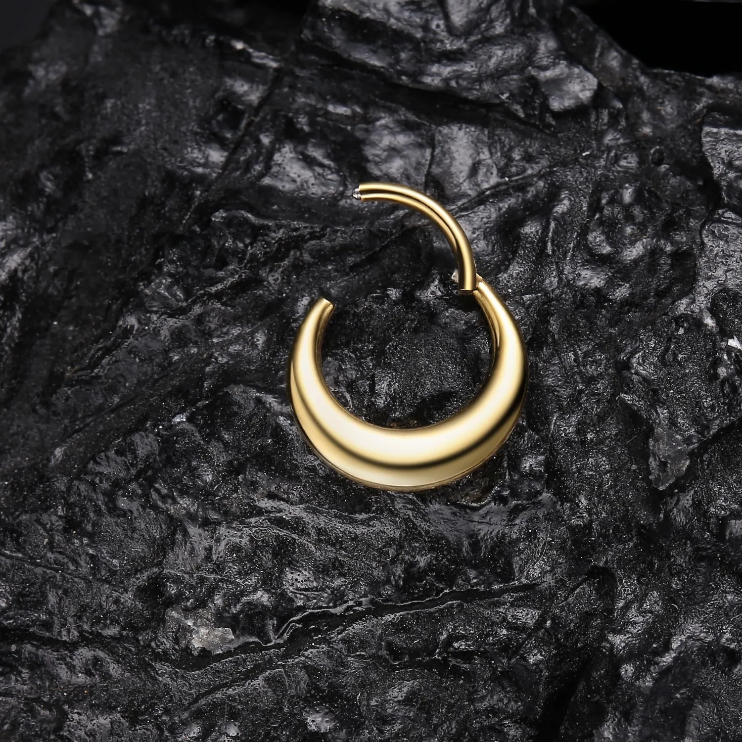 VOJO G23 Titanium 16G Teardrop Septum Hoop Ring Daith Tragus Piercing Clicker Nose Jewelry for Women