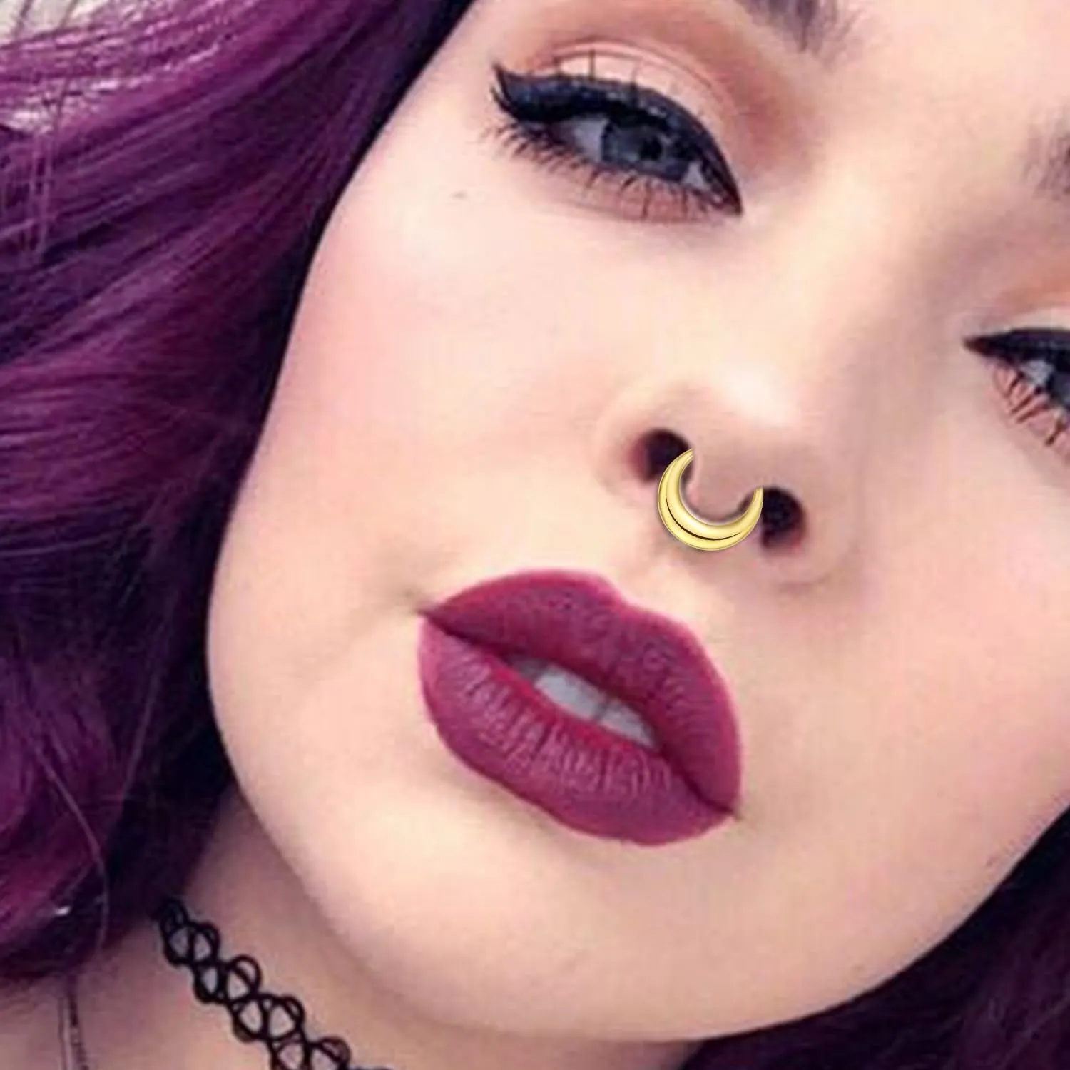 VOJO G23 Titanium 16G Teardrop Septum Hoop Ring Daith Tragus Piercing Clicker Nose Jewelry for Women