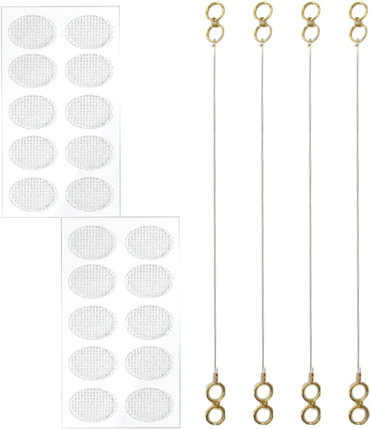 VRONZO Kaan Chain Transparent Stretchable Rubber Gold Colored Earchain | Champaswaralu for Women and Girls | Invisible Ear Chain for Women | Ear Chain for Heavy Earrings, PAIR OF 2, Brass, No Gemstone