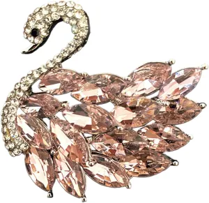 Women Swan Shaped Collar Pin Swan Brooch Fashion Swan Cloth Jewelry Corsage Pins Alloy Gift for Women