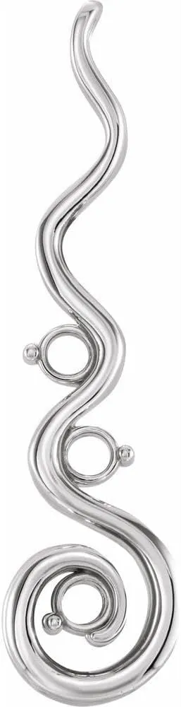 Womens Platinum Round Shape 3 Three-Stone Family Pendant Fine Jewelry for Women Gifts for Her