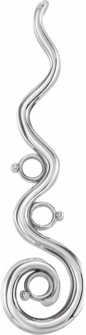 Womens Platinum Round Shape 3 Three-Stone Family Pendant Fine Jewelry for Women Gifts for Her