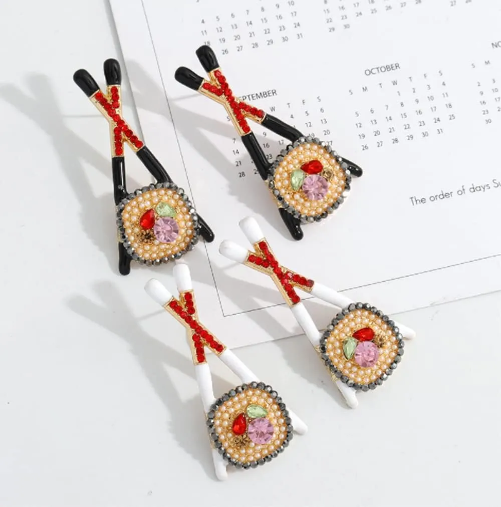 Womens Sushi Novelty Unique Fun Japanese Asian Themed Style Sparkle Cute Pretty Dangle Stud Earrings
