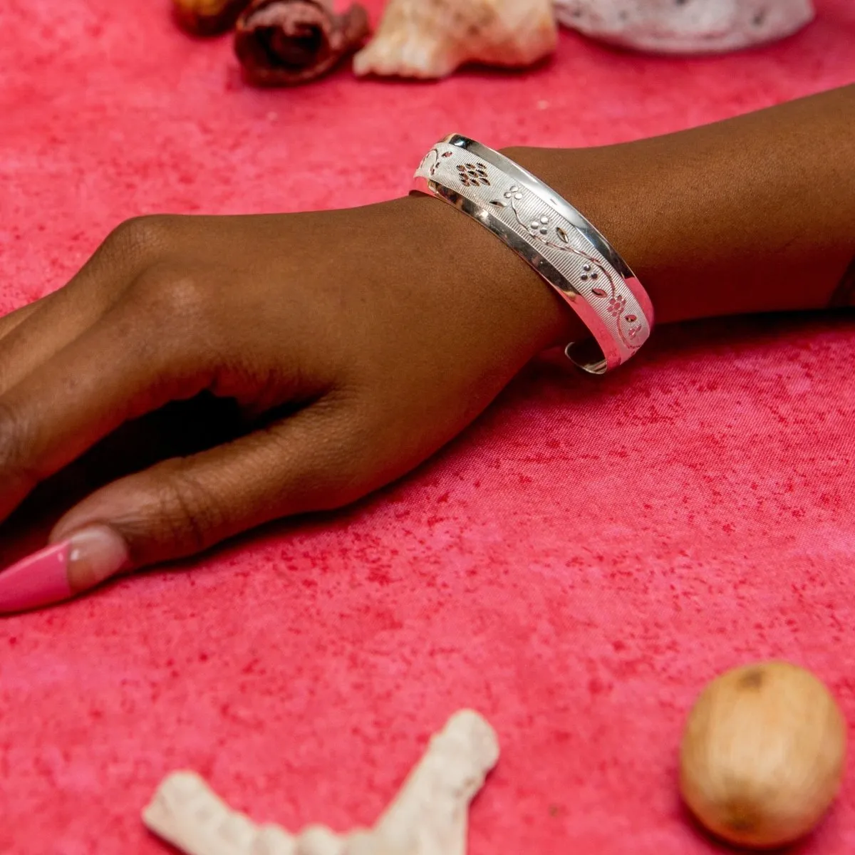 Wrist Band with Grape Vine Pattern