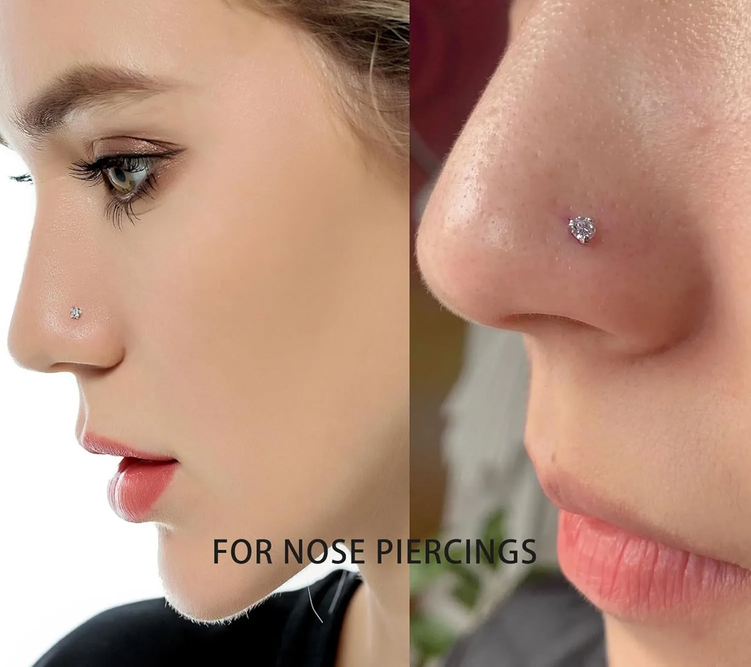 Yaalozei 20G 18G 16G F316 Titanium Flat Back Nose Rings Studs Hypoallergenic Screw on Tragus Helix Cartilage Earrings Stud Piercing Jewerly for Women Men Bars 6mm