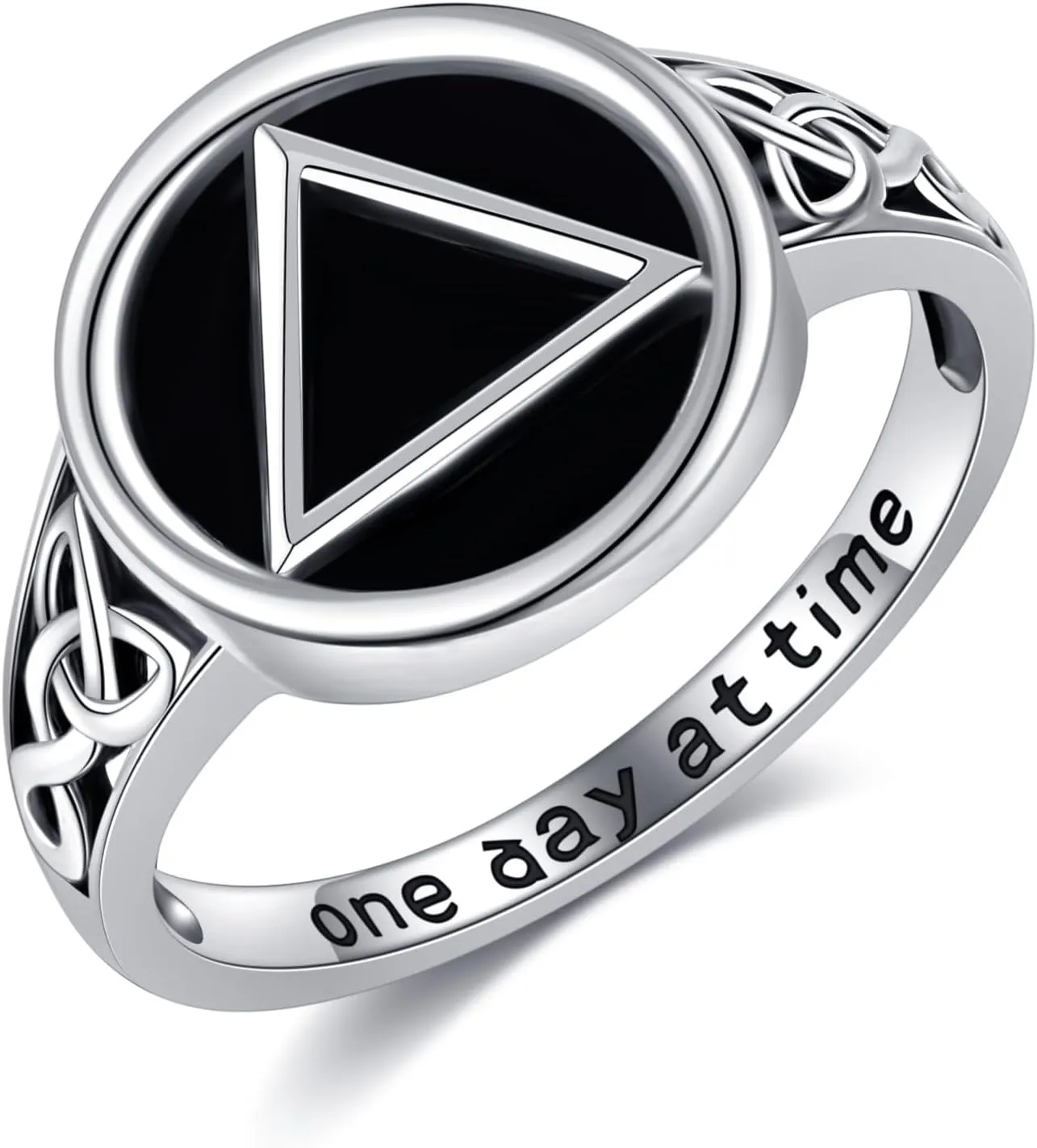 YAFEINI Sobriety Gifts for Women Ring 925 Sterling Silver AA Coins Rings AA Jewelry