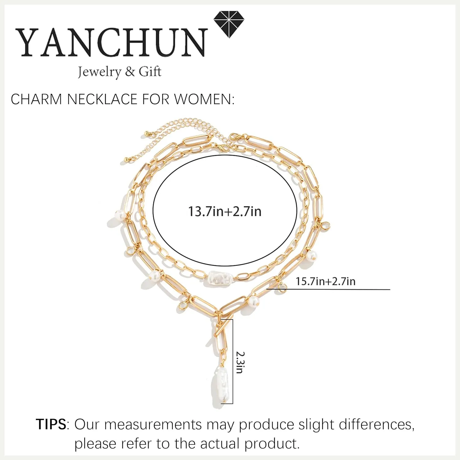 YANCHUN Gold Charm Necklace Beach Jewelry for Women Trendy Summer Shell Pearl Coin Paperclip Chain Necklaces Western Jewelry Cowgirl Outfits Accessories Boho Summer Outfits for Women 2025