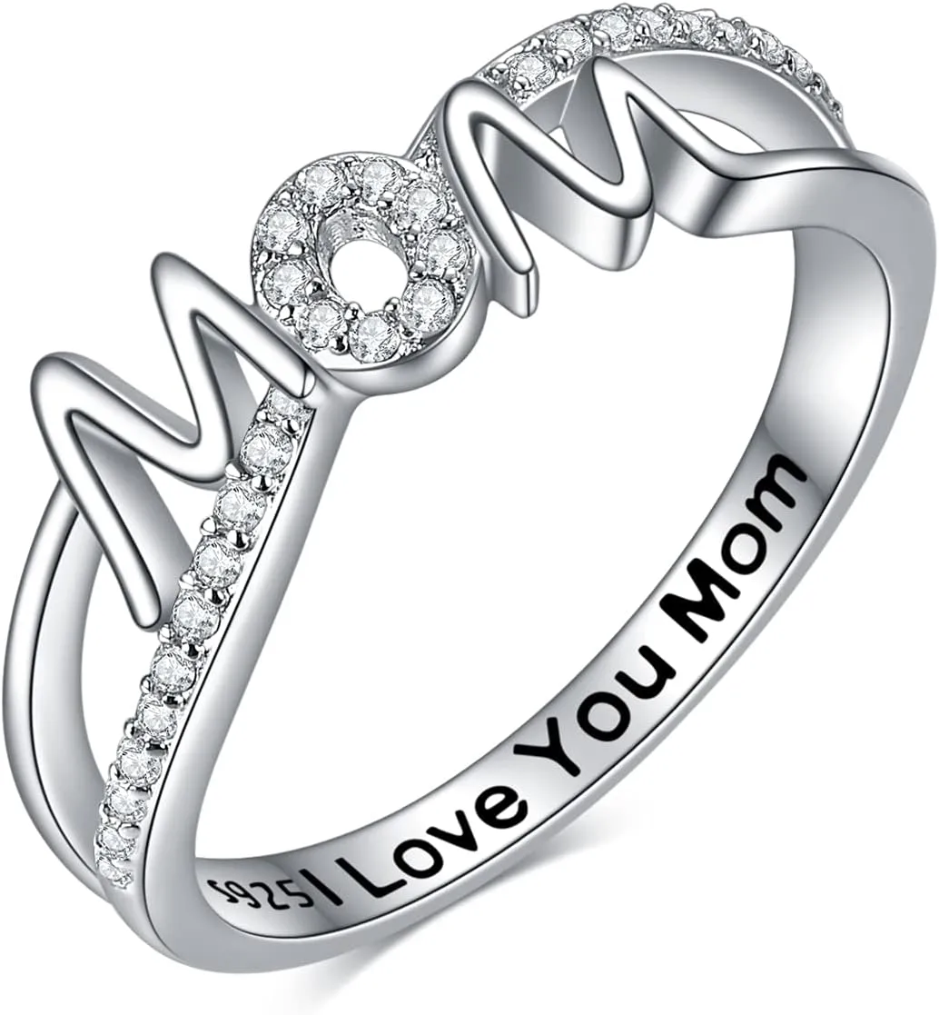 YFN Mom Mother Rings for Women Sterling Silver Women Rings